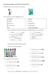 English Worksheet: greetings and personal information