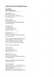 English Worksheet: Song: Every breath you take