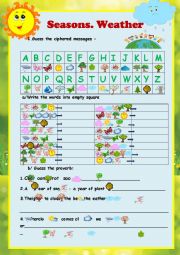 CRYPTOGRAM. SEASONS, WEATHER- 2 PAGES