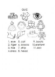 English Worksheet: english quiz for children