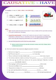 English Worksheet: causative