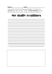 English Worksheet: My daily routine