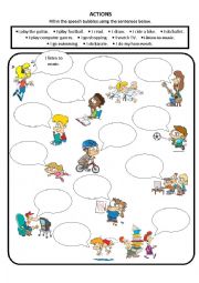 English Worksheet: Actions/Hobbies