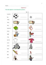 English Worksheet: Adjective I