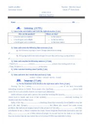 English Worksheet: 3rd Form mid term test 2