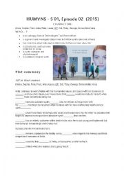 English Worksheet: British-American science fiction TV series HUMANS (stylised as HUM∀NS) - S 01, Episode 02  (2015) 