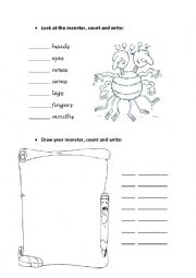 English Worksheet: Body parts