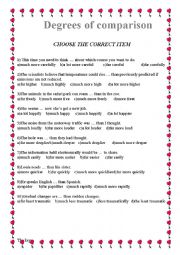 English Worksheet: DEGREES OF COMPARISON