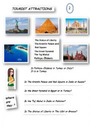 English Worksheet: Tourist Attraction