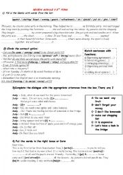 English Worksheet: a review for the 8th form 