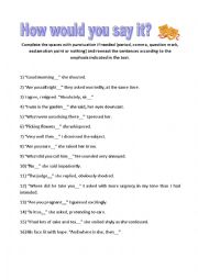 English Worksheet: Intonation practice