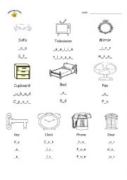 English Worksheet: room