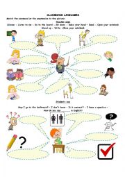 English Worksheet: Classroom language - what teacher and students say 