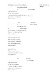 English Worksheet: Second Conditional with the song Tears in Heaven