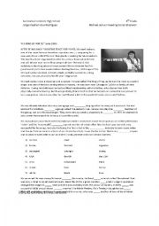 English Worksheet: Michael Jackson Reading Comprehension