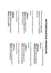 Interrogative Pronoun Notes