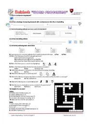 English Worksheet: WORD PROCESSING QUIZ