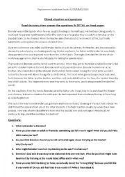 English Worksheet: Ethical Dilemma