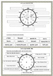 English Worksheet: ANALOGIC vs DIGITAL TIME