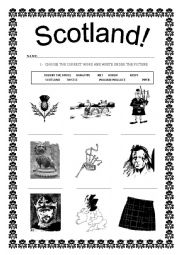 English Worksheet: Scotland vocabulary