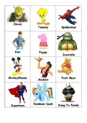 English Worksheet: Famous Characters - Part 1
