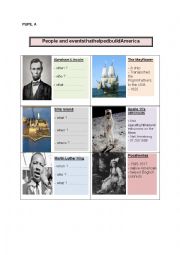 People and events that helped build America (information gap activity - pair work)