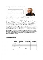 English Worksheet: Adeles When we were young