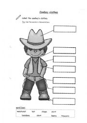 English Worksheet: Cowboy clothes
