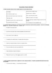 English Worksheet: Conjunctions exercise