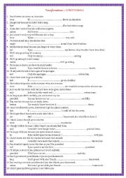 English Worksheet: Conditionals - Paraphrasing