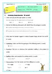 English Worksheet: Mock test for 2nd formers