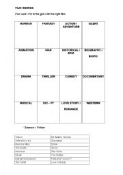 English Worksheet: Film genres