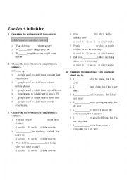 English Worksheet: Used to + infinitive