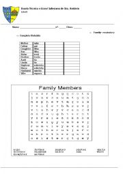 family vocabulary for Portuguese students