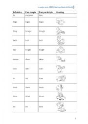 English Worksheet: Irregular verbs with pictures