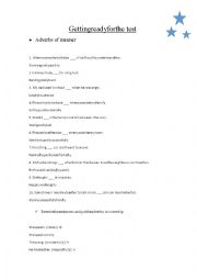 English Worksheet: getting ready for the test