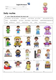 English Worksheet: Daily routines