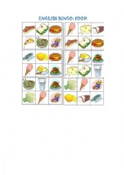 English Worksheet: English bingo: food