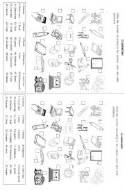 English Worksheet: CLASSROOM OBJECTS 