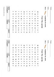 English Worksheet: Word search for directions 