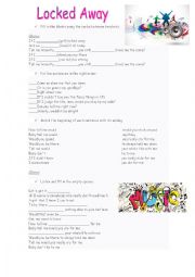 English Worksheet: Song: Locked Away - Conditional 2