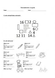 English Worksheet: final examination 