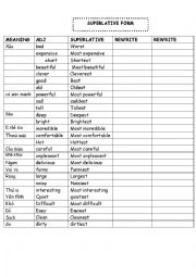 English Worksheet: adjective