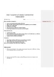 The 7 Habits of Highly Effective Teens ESL Worksheet 1