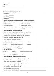 English Worksheet: A quiz