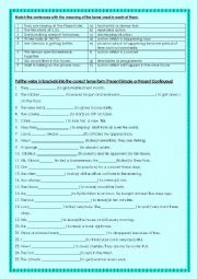 English Worksheet: Grammar:Present Simple vs Present Continuous