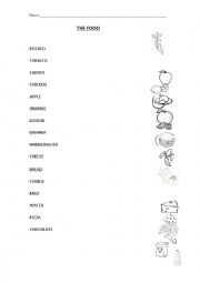 English Worksheet: Food