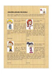 English Worksheet: CHILDREN AROUND THE WORLD