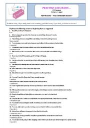 English Worksheet: Rephrasing - If Clauses