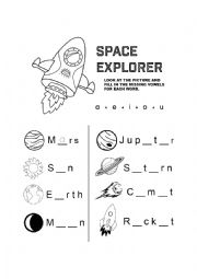 English Worksheet: Space Explorer